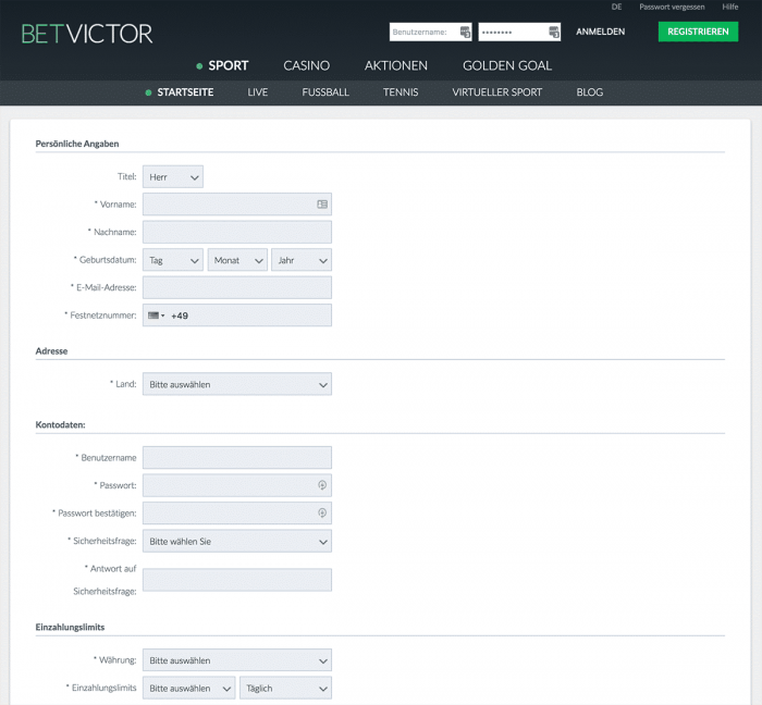 betvictor anmeldung