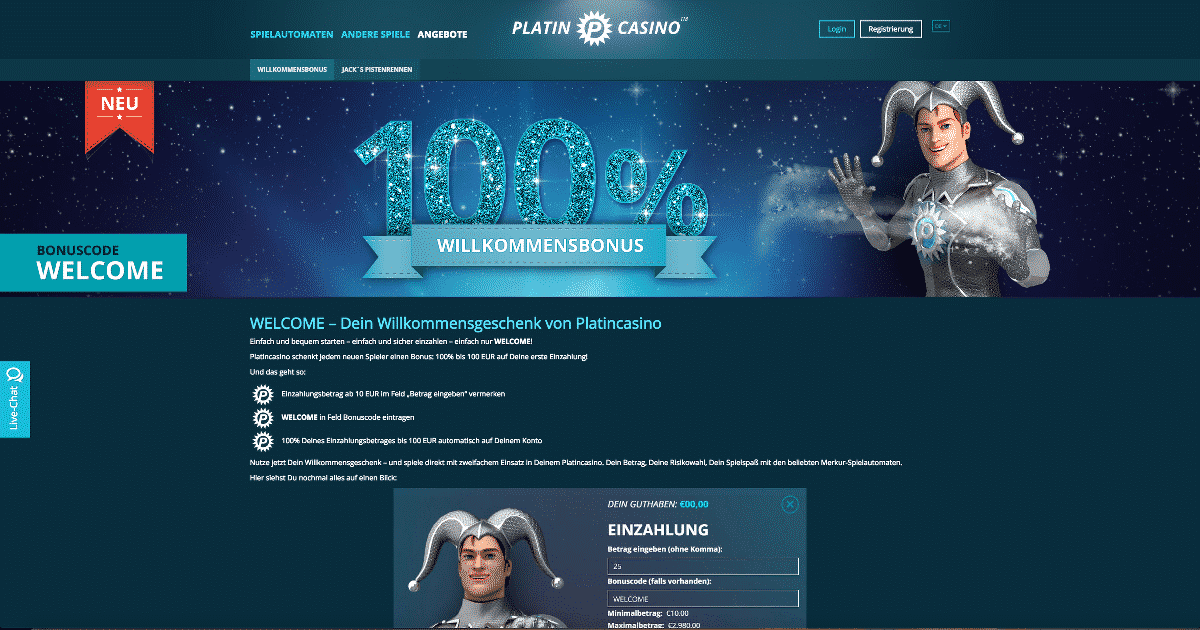 platin casino willkommensbonus